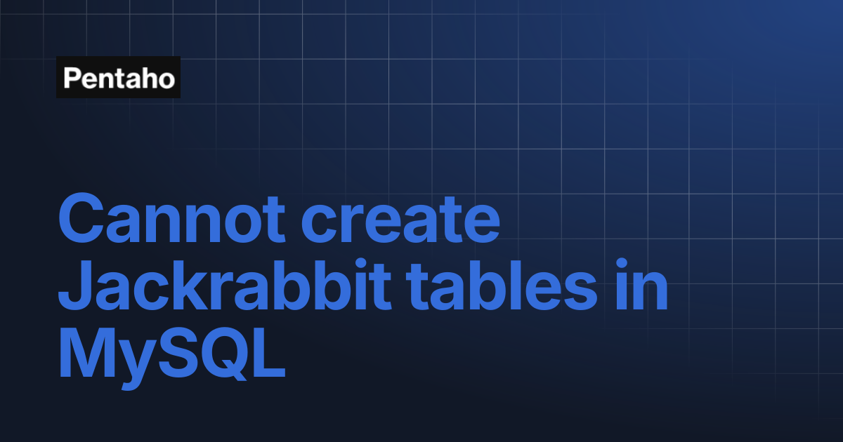 Cannot create Jackrabbit tables in MySQL | 10.2 Installation | Pentaho