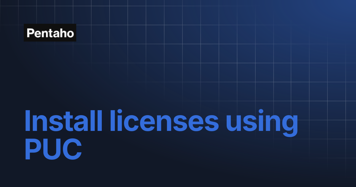 Install licenses using PUC | 10.2 Installation | Pentaho