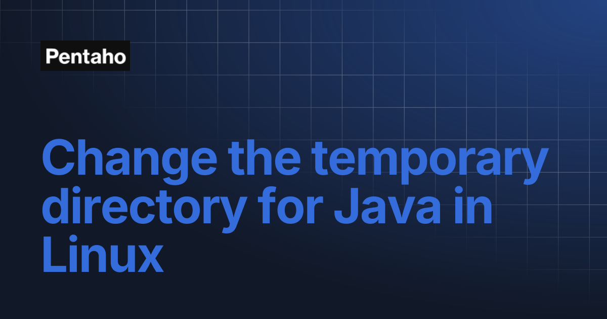 Change the temporary directory for Java in Linux | 10.2 Installation ...