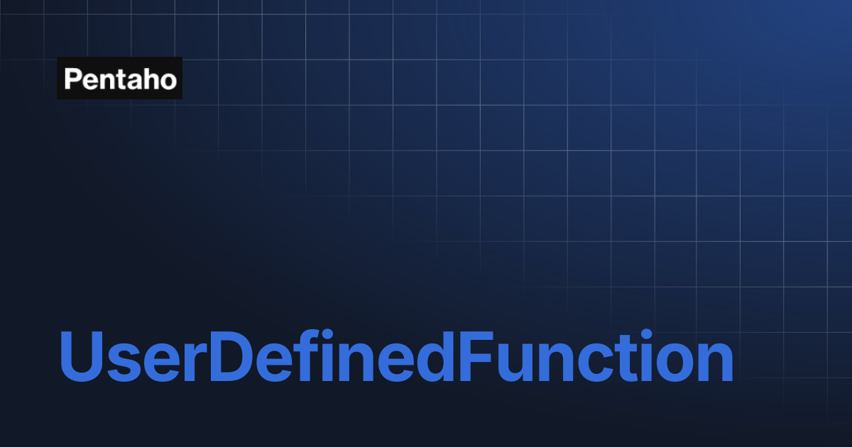 UserDefinedFunction | 10.2 Installation | Pentaho
