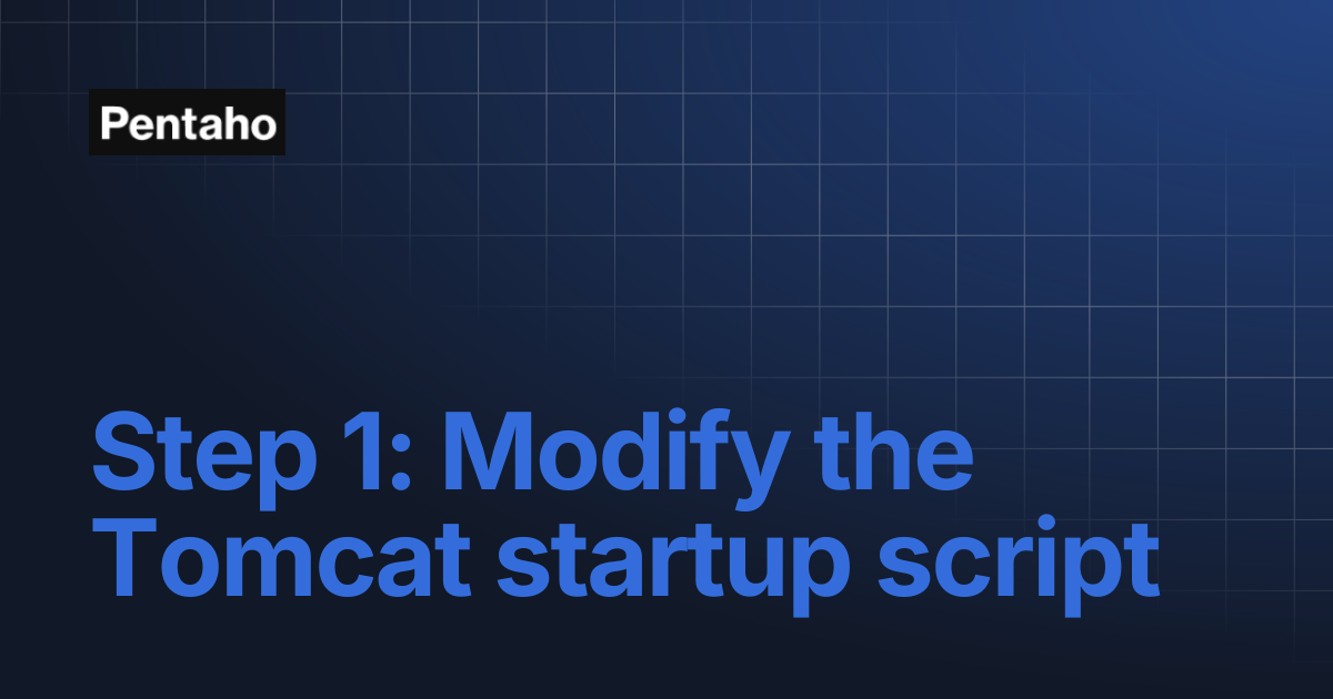 Step 1: Modify the Tomcat startup script | 10.2 Installation | Pentaho
