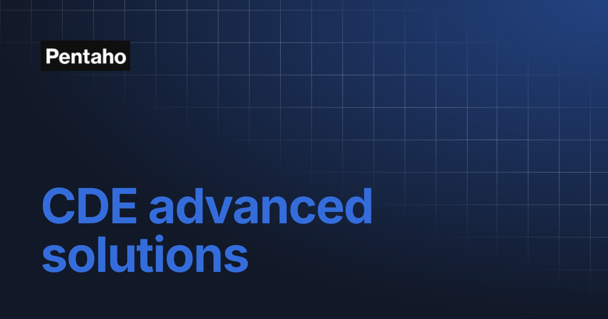 CDE advanced solutions | Pentaho