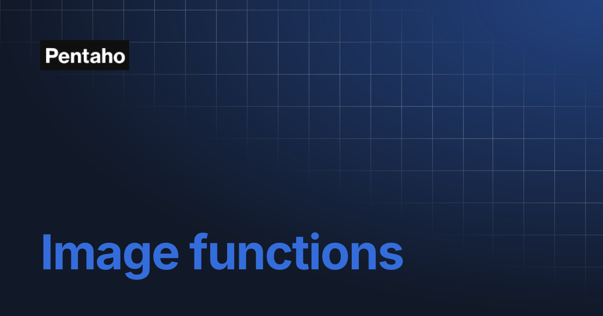 Image functions | Pentaho