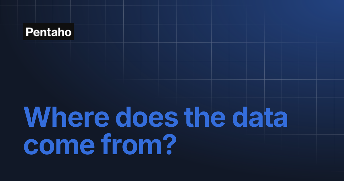Where does the data come from? | 10.2 Analytics | Pentaho
