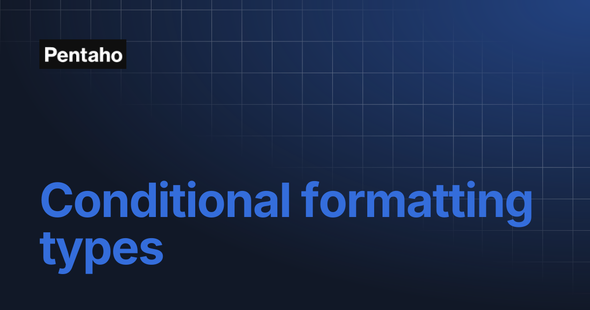 Conditional formatting types | Pentaho