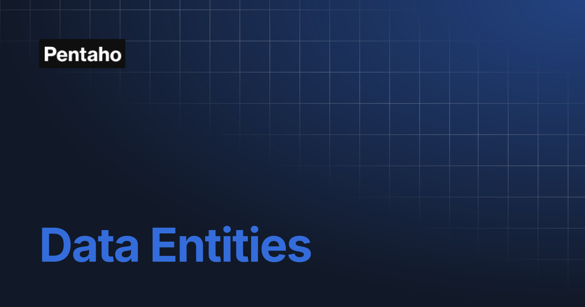 Data Entities | PDC API v1 | Pentaho