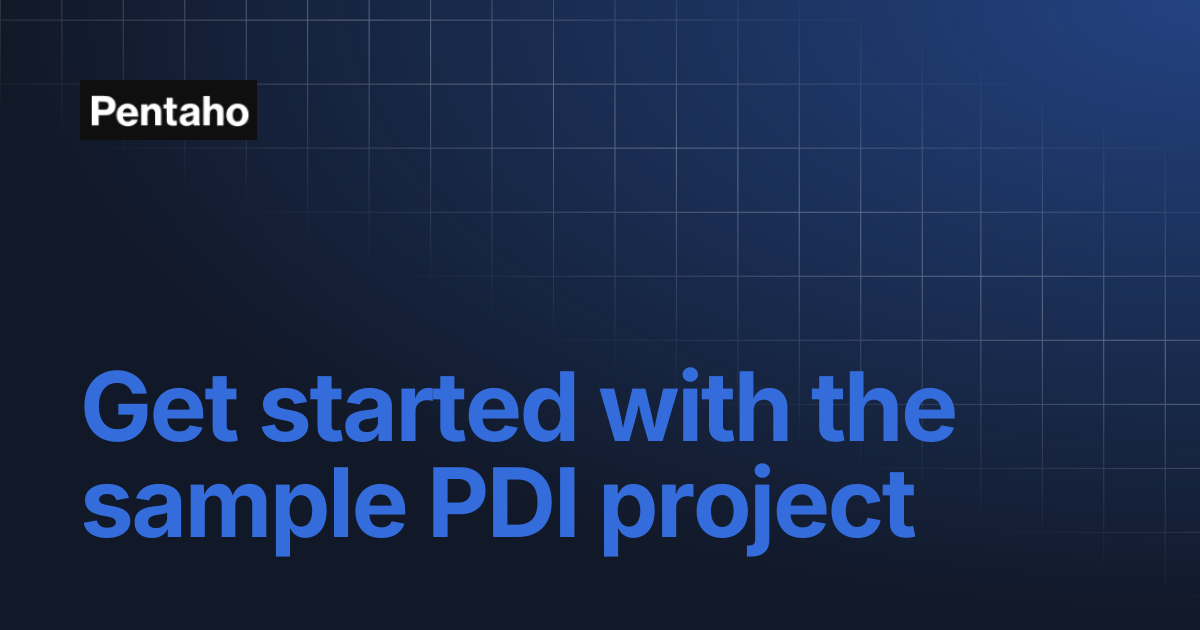 Get started with the sample PDI project | 9.3 Administer | Pentaho