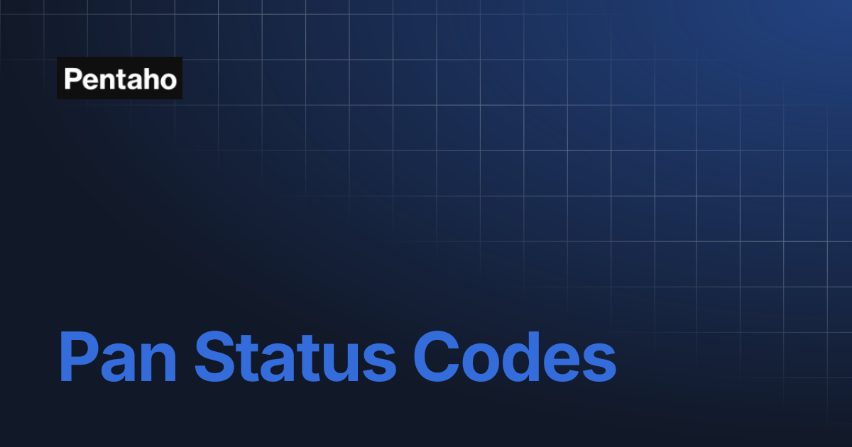 Pan Status Codes | 10.2 Data Integration | Pentaho