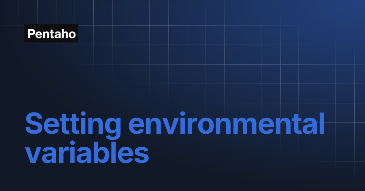 Setting environmental variables | Pentaho